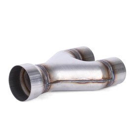 Richeer 3 to 2.5 inch Exhaust Tip Y Pipe, 3" Inlet 2.5” Outlet 10” Overall Length Stainless Steel Exhaust Tip Surface Polished Finish Universal for Vehicles with 3" O.D. Exhaust Tailpipe