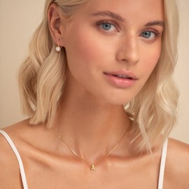 NOMOKOS Women's 18K Gold Plated Initial Necklace, Dainty N Letter Pendant, Monogram Name Necklace, Non Tarnish for Women