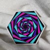 Moonlight Jade STKR083 Twisted Hexagon Black Aqua Magenta Purple Twists