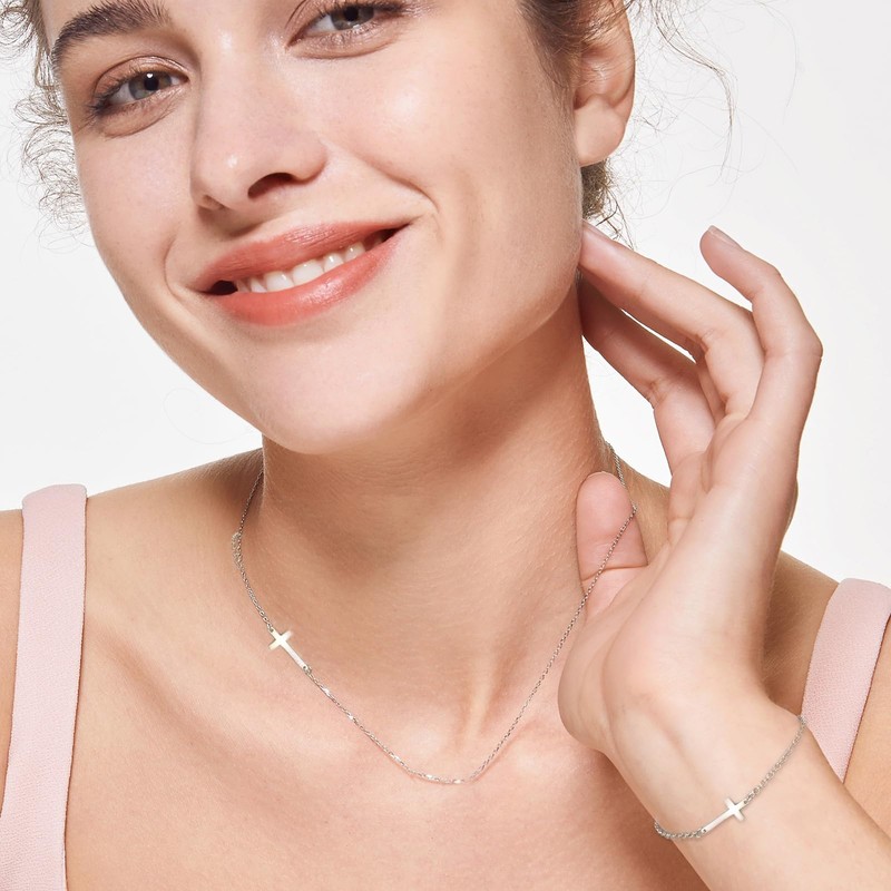 ZENGSING Cross Chain Women's Gold Silver Bracelet for Girls Ladies