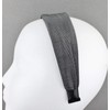 Silver Black headband 1 5/8" wide shiny satin fabric covered