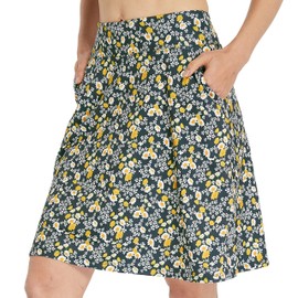 HonourSex Women Skorts Knee Length Skirts Causal Skorts Skirts with Pockets Golf Skirt Plus Size Skorts, Bellis Green, L