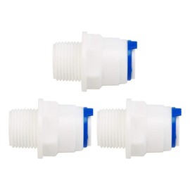 sourcing map Quick Connection Water Purifier Pipe Fitting Push In To Connections Water Hose Connector for RO Reverse Osmosis System Straight, 3/8 Inch BSP Male -3/8 Inch Tube OD