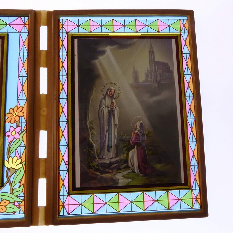 C BC Stained glass double frame plaque with Prayer to