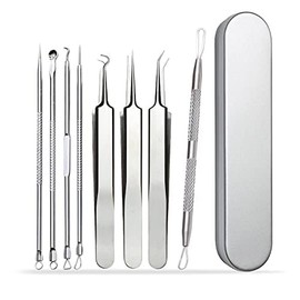 Total: Set of 8, square plug remover, pore remover, square plugs, acne care, back acne, pore care, acne remover, acne remover, acne, eyebrows, nose, pores, corner plug removal, tweezers, tweezers, pimples needle, shellfish mark, blackhead remover, blackh