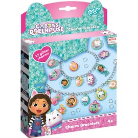 Totum Gabby's Dollhouse Charm Bracelets, Two DIY Kits with Various Glittery Charms and Characters. Suits Ages 3 Years +.
