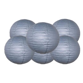Matissa 12"(30CM) Pack of 6 Paper Lantern Wedding Party Decoration Craft Lamp Shade (Grey)