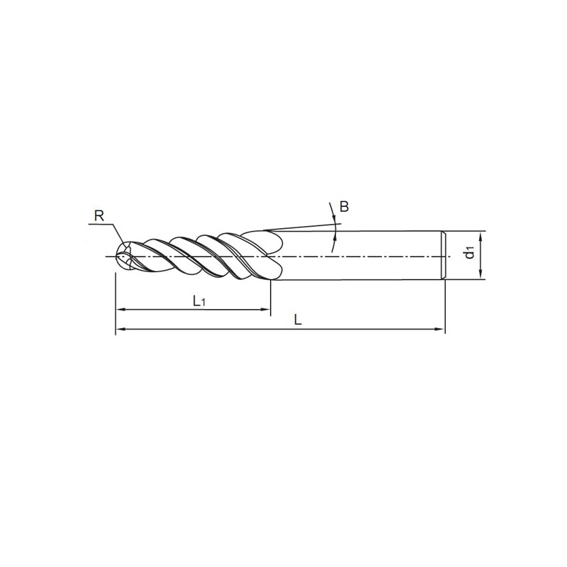 Hwaynct 5Pcs Tapered Ball Nose End Mill Set, 1/8” Shank,