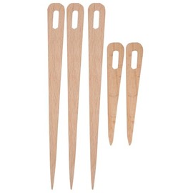 5 PCS Big Eye Knitting Needles, Wood Weaving Crochet Needle Hand Stick Wooden Knitting Fork Eye Needle Tapestry Weaving Tool