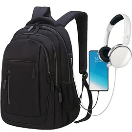 Ogetok Men Travel Backpack for 17.3" Laptop,Business Casual Computer Daypack School Students Bookbag w/ USB Charging Port