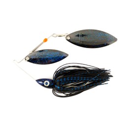 Nichols señuelos pulsador escama de Metal Doble Sauce spinnerbait, Negro/Azul, 3/4-Ounce
