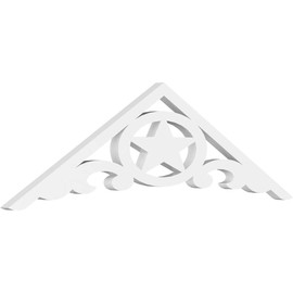 Ekena Millwork GPP036X011X100AUS Austin Architectural Grade PVC Gable Pediments, 36"W x 10 1/2"H x 1"P (7/12) Pitch