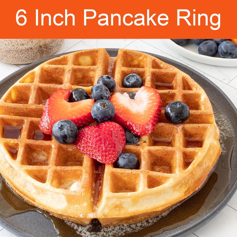 Stainless Steel Pancake Rings, 2 Packs 6 Inch Non-stick Omelette