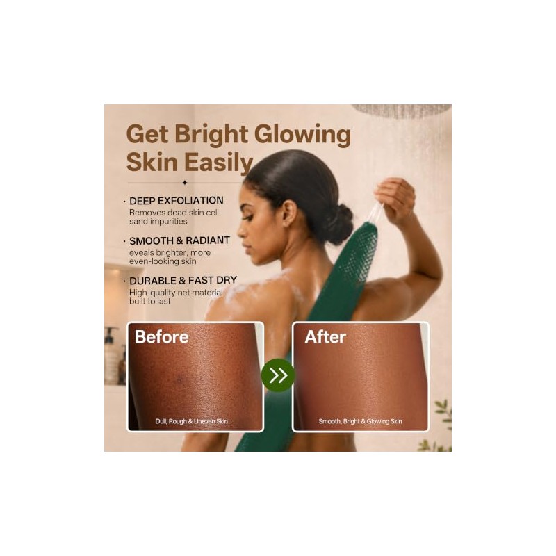 Esponja de red africana para la ducha, 2 esponjas exfoliantes