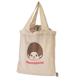 Kamio Japan Monchhichi 226371 Boy & Girl Eco Bag with Wide Bottom Plate with Drawstring