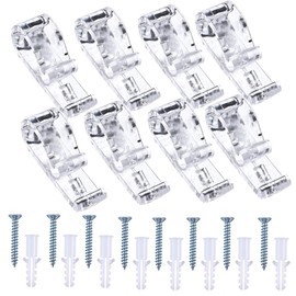 8 Sets Roman Blind P Clip, Plastic Roman Roller Blind Chain Cord P Clips Hooks Child Safety Roller Blind Clips for Blinds with 8 Screws and 8 Plastic Pillars