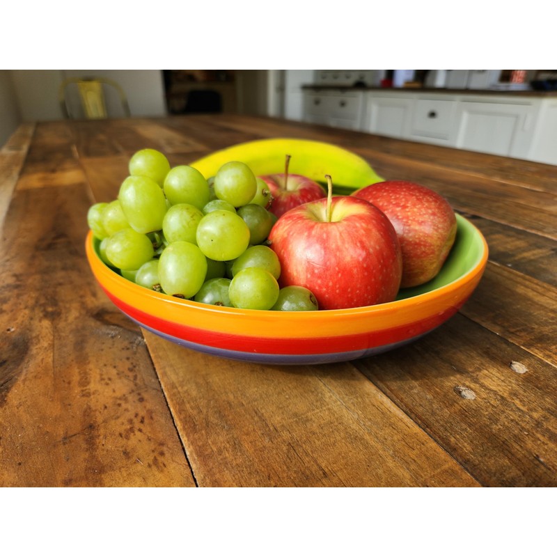 Purity Style Hand Painted Rainbow Stripe Ceramic 22 cm Pasta