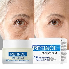 Retinol Face Cream, Retinol Cream 50 ml, Day Cream & Night Cream with Retinol, Face Moisturiser, Day and Night Anti-Ageing Cream for Women and Men, for All Skin Types, Skin Moisturiser