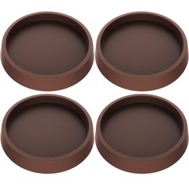 Furniture Coasters Caster Cups Furniture Leg Protectors 2.5 Inch 4pcs Brown Rubber Pads no Slip - for Hardwood Floors