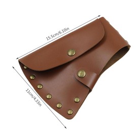 Hatchet Cover PU Leather Axe Sheath Waist Mounted Axe Head Cover with Snap Button 6.1x4.3 inch Hatchet Sheath for Camping Woodworking Hatchet Cover Leather Axe Sheath Hatchet Sheath Axe Head Cover Ax