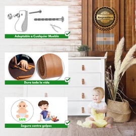 Premium Leather Furniture Gliders (Pack of 10) - 100% Genuine Argentine Beef + Easy Assembly + Original La Chueca Polo (Small, Natural)