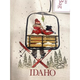 Mary Lake Thompson Canvas Idaho Tote Bag with art by Mary Lake Thompson picturing a ski lift