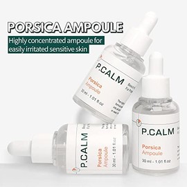 P.CALM PCALM Porsica Ampoule Vegan Facial Deep Moisture Serum - Calming Hydrating Repairing Korean Serum Centella Asiatica 76% Improves Fine Lines No-scent Blemish Sensitive Acne-prone Skin Sebum Pore Care