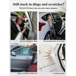 SYOAUTO 32Ft(10M) Door Edge Guard White Car Door Edge Guards Door Edge Protector for Cars Rubber Auto Door Trim U Shape Build in Metal Sheet No Need Adhesive Easy to Cut Door Guards for Most Cars