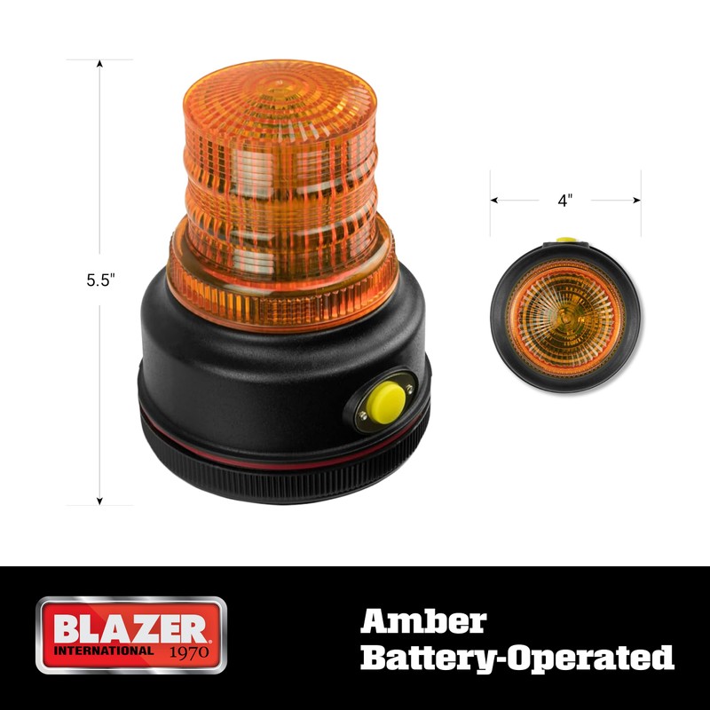 Blazer International 195C43A LED Amber Warning Beacon with Magnetic Base