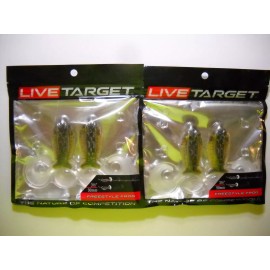 LIVETARGET Lot of 2 LIVE TARGET 3.5" ICT FREESTYLE FROG in PEARLESCENT/BR