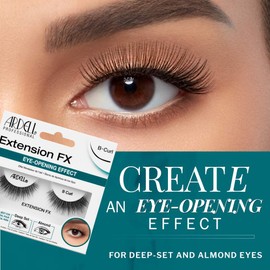 Ardell Lash Extension FX B-Curl False Eyelashes - Eye-Opening Effect Natural Look Strip Lashes, 4 Pack