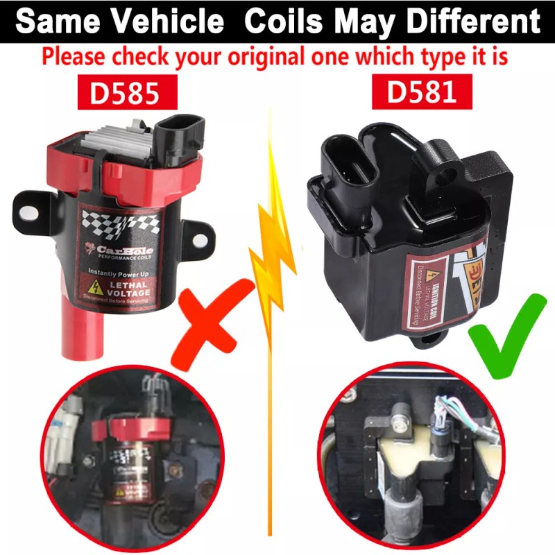 CARBOLE 8Pcs High Performance Ignition Coil & Wires Set For