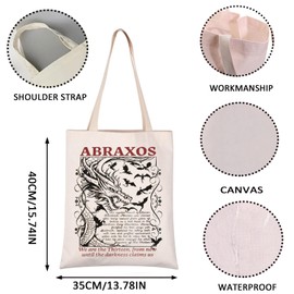 VAMSII Abraxos Themed Gift Fantasy Novel Book Lover Gift Glass Fiction Inspired Reusable Shoulder Bag (ABRAXOS tote)