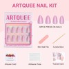 Artquee 30 Pcs Light Purple Short Press on Nails Almond