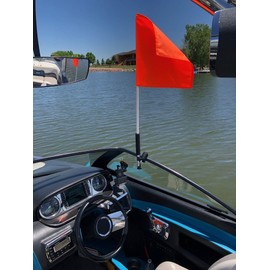 Orange Safety Flag For Boat or Boat Tower (Window Mount)