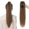 TESSHAIR Claw Clip Ponytail Extension - Human Hair, 18 Inch,