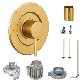 T2191BL Shower and Tub Trim Kit, Pressure Balancing Modern Tub and Shower Trim Kit,Compatible with Moen Valve, Featuring Bathroom Shower Lever Handle for Temperature Adjustment (Brushed Gold)