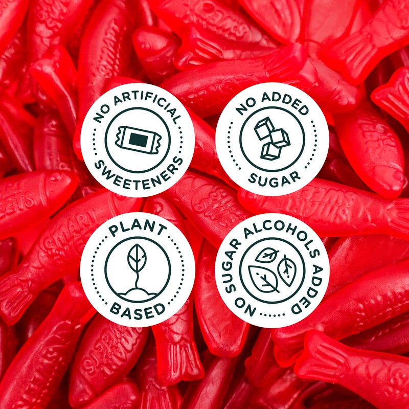 SmartSweets Sweet Fish, Candy with Low Sugar (3g), Low Calorie(100),