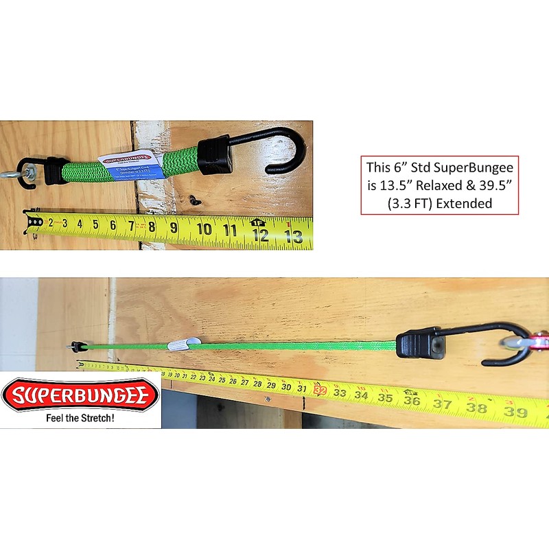 SuperBungee® Cords | 3 Pack of 6-Inch Cords (12" incl