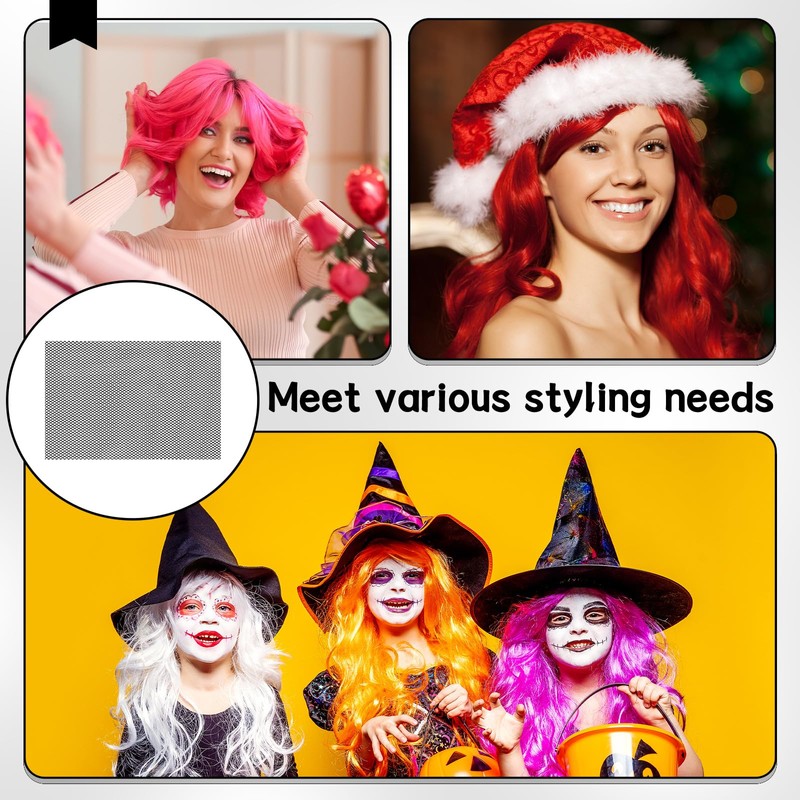 Luinabio 5 Pcs Hair Net Black Stretchy Weaving Net Accessories,
