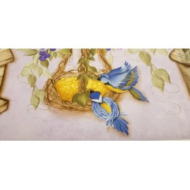BREWSTER Blue Birds & Birdhouses Wallpaper Border by Brewster Wallcovering