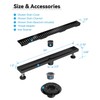 Shower Drain Stainless Steel for Bathroom: Black Linear Shower Drain