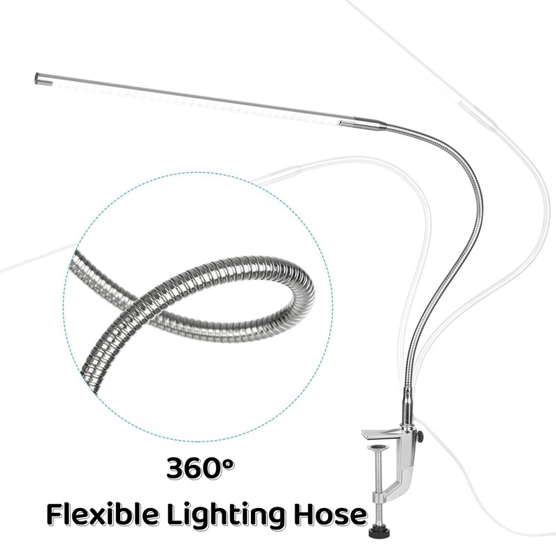 lishumei Desk Lamp with Clamp, 3 Modes 10 Brightness 360°