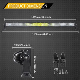 AUXTINGS 42 inch 540W Triple Row 7D LED Work Light Bar Spot Flood Combo Beam DC 12V-24V 6000k Offroad Vehicles 4x4 Atvs Utvs Truck Driving Lights
