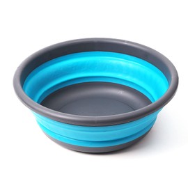 Ahyuan Collapsible Portable Wash Basin Dishpan 5L Kitchen Dish Pans Washing Basin Foldable Wash Dish Tub for Camping Supplies, Marine, Camper Accessories for Travel Trailers (Blue)