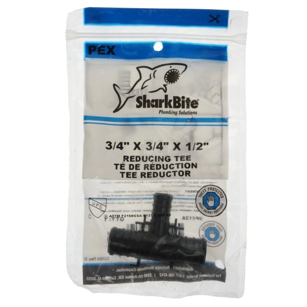 SharkBite UP412A 3/4" x 3/4" x 1/2" PEX Hose Barb