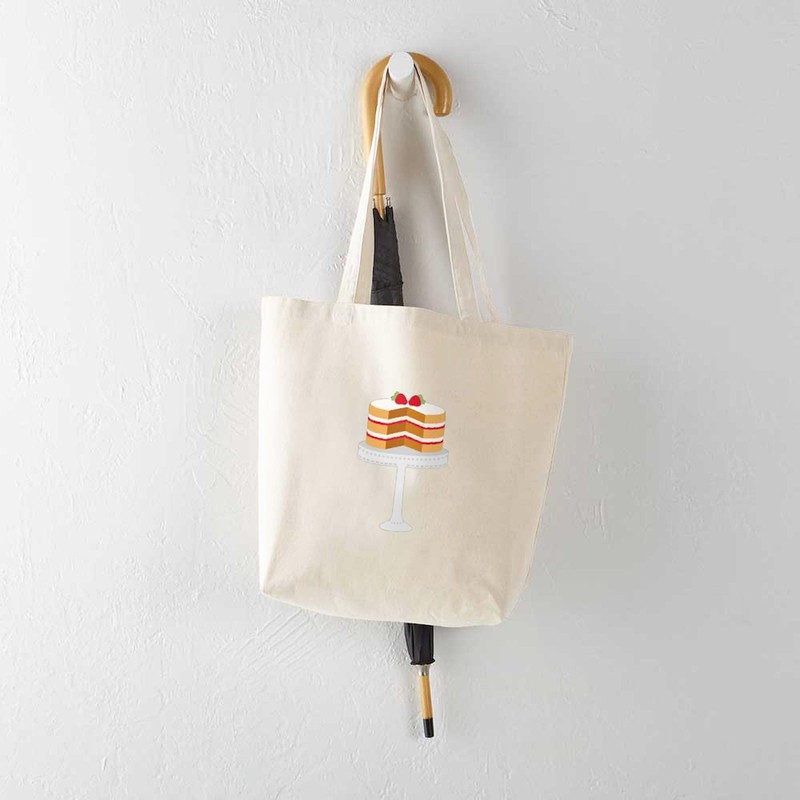 CafePress Strawberry Shortcake Dessert Tote Bag Reusable Natural Beige Canvas