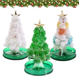 Growing Magic Christmas Tree, 3 Pieces Mini Artificial Christmas Tree, DIY Magic Paper Tree, Snowman, Crystal Breeding Set for Children, DIY Crystal Breeding and Toys Learning Guide