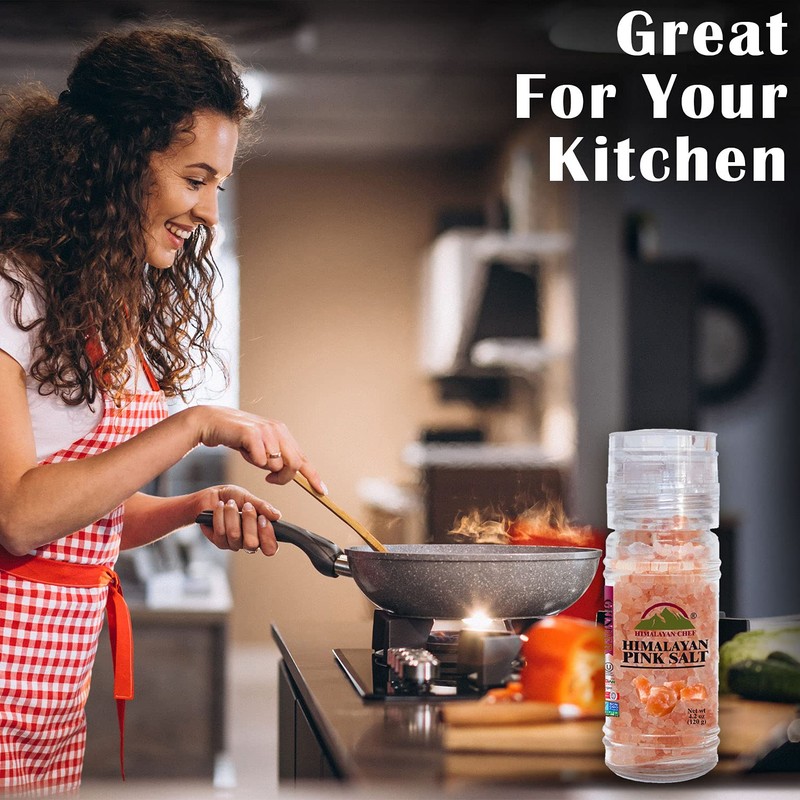 Himalayan Chef Pink Salt Coarse Refillable Grinder, 4.2 Ounce (Pack