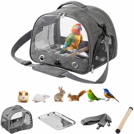 SYZHXHKL Bird Carry Bag, With Perch, Walk Cage, Handle/Shoulder Bag, For Pet Outings, With Handle, Breathable, Transparent, Wide Space, Parrot Carry Bag, Bird, Bird, Cage, Bird, Cage, Fashionable,
